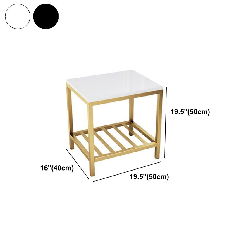 Faux Wood Accent Tisch Nachttisch 19.68 "hoher Glam -Bettschrank