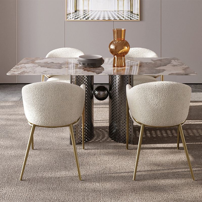 Glam Indoor Upholstered Dining Chair Gold Legs Parsons Arm Chair Clearhalo 'Dining Chairs' 'Dining Tables & Seating' 'dining_chair' 'furn' 'furn_dining_chair' 'Furniture' 'Kitchen & Dining Furniture' 1200x1200_c4510084-4ef5-46ff-b71e-40765e772b90