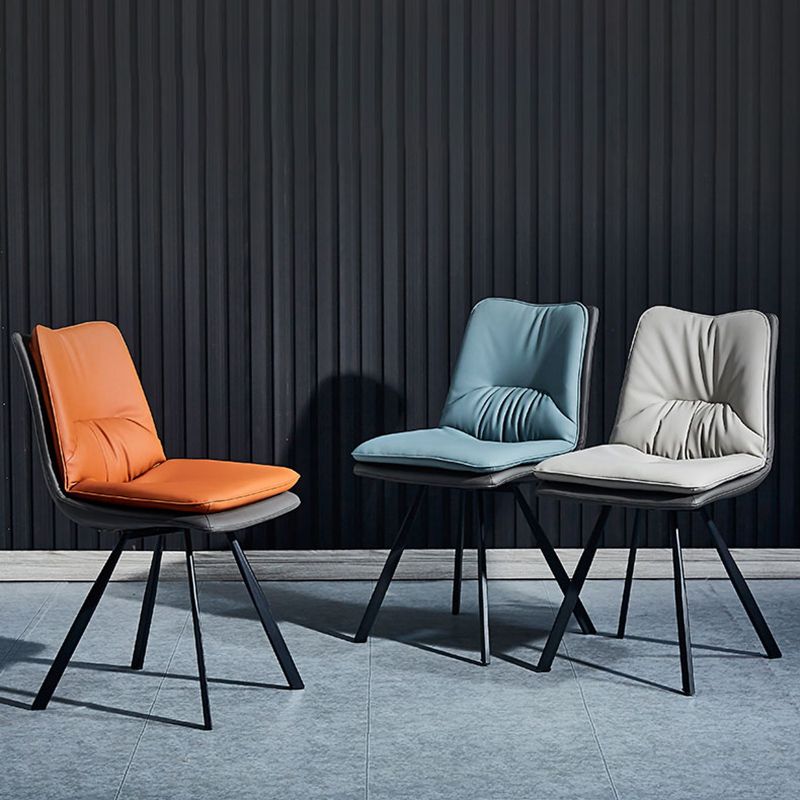 PU Leather Contemporary Restaurant Side Chair Parsons Matte Finish Dining Chair Clearhalo ' kitchen&dining_furn' 'Dining Chairs' 'Dining Tables & Seating' 'dining_chair' 'furn' 'furn_dining_chair' 'Furniture' 'furniture_dining_chair' 'Kitchen & Dining Furniture' 'kitchen' 1200x1200_c452a954-455a-42d0-9e82-658ceeee06a6