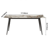 Simplicity Rectangle Dining Room Table Grey Sintered Stone Table with 4 Black Legs Clearhalo ' dining_table' 'Dining Tables & Seating' 'Dining Tables' 'furn' 'furn_dining_table' 'Furniture' 'furniture_dining_table' 'Kitchen & Dining Furniture' 'kitchen&dining_furn' 'kitchen' 'kitchen_dining_table' 1200x1200_c452ea4e-e8f9-4ed2-a896-1b87eca606ae