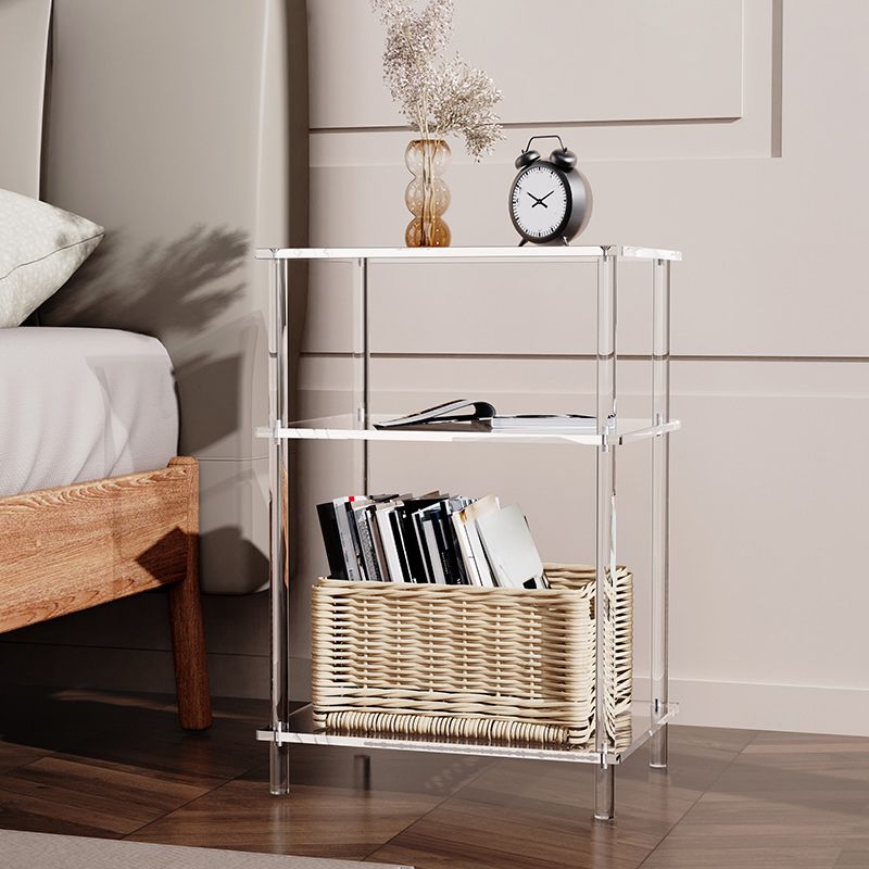 Clear Acrylic Sofa Side Accent Table Contemporary 15.7" W End Table Set with Storage Clearhalo 'Coffee & Accent Tables' 'End & Side Tables' 'end_side_tables' 'furn' 'furn_end_side_tables' 'Furniture' 'Living Room Furniture' 1200x1200_c454dc02-f5eb-4008-9b12-38782e970ad1