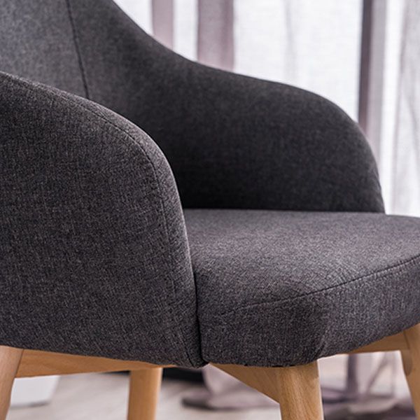 Scandinavian Upholstered Home Arm Chair Solid Back Matte Finish Dining Chair Clearhalo 'Dining Chairs' 'Dining Tables & Seating' 'dining_chair' 'Furniture' 'furniture_dining_chair' 'Kitchen & Dining Furniture' 1200x1200_c4555e03-6790-4e02-b595-635ce342493c
