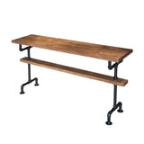 Industrial Rectangle Bar Height Table Solid Wood Trestle Counter Height Table