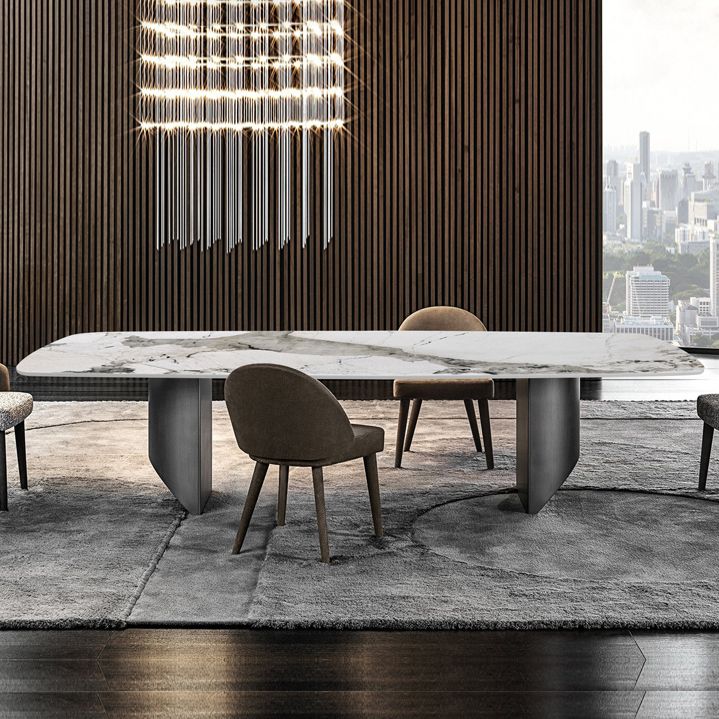 Sintered Stone Top Dining Table for restaurant Rectangle Table with Double Pedestal Clearhalo ' dining_table' 'Dining Tables & Seating' 'Dining Tables' 'furn' 'furn_dining_table' 'Furniture' 'furniture_dining_table' 'Kitchen & Dining Furniture' 'kitchen&dining_furn' 'kitchen' 'kitchen_dining_table' 1200x1200_c455e3de-1e7b-4a8c-b89a-7b0957f2831f