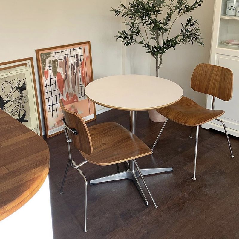 Modern MDF Round Dining Table Standard White Dining Table with Pedestal Base Clearhalo ' dining_table' 'Dining Tables & Seating' 'Dining Tables' 'Furniture' 'furniture_dining_table' 'Kitchen & Dining Furniture' 'kitchen&dining_furn' 'kitchen' 'kitchen_dining_table' 1200x1200_c4563b61-7e1b-471c-b219-fceab5caf56c
