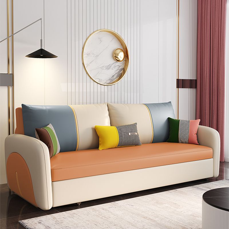 Divano convertibile contemporaneo di divano convertibile contemporaneo a braccio quadrato in finta pelle