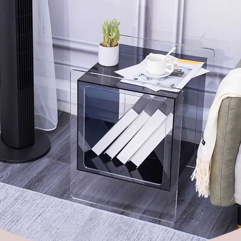 Modern Square End Table Double Tier Corner Table with Storage Clearhalo 'Coffee & Accent Tables' 'End & Side Tables' 'end_side_tables' 'furn' 'furn_end_side_tables' 'Furniture' 'Living Room Furniture' 1200x1200_c4579f99-e128-41ae-8f08-79f719c35dd0