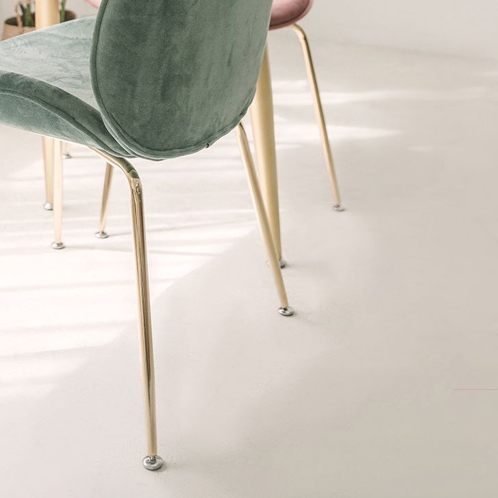 Nordic Glam Style Dining Chair Armless Home Side Chair with Metal Legs Clearhalo ' kitchen&dining_furn' 'Dining Chairs' 'Dining Tables & Seating' 'dining_chair' 'furn' 'furn_dining_chair' 'Furniture' 'furniture_dining_chair' 'Kitchen & Dining Furniture' 'kitchen' 1200x1200_c459bd05-faaa-4db6-92b1-9597379b81fa