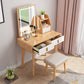 Modern Solid Wood Vanity Makeup Table Vanity Stool with Mirror Clearhalo 'Bedroom Furniture' 'furn' 'furn_makeup_vanities' 'Furniture' 'Makeup Vanities' 'makeup_vanities' 1200x1200_c45af9e9-a914-4bd0-af96-96091e05c0ec