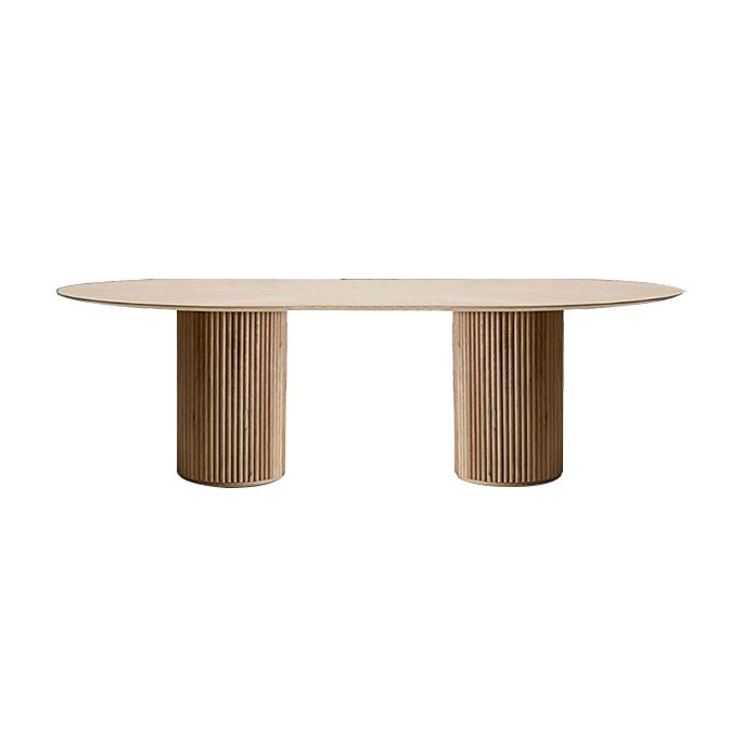 Modern Style Wooden Oval Office Desk 2 Legs Writing Desk for Office