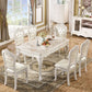 Traditional Luxury Dining Table Rectangle White Dining Table with Wooden Base Clearhalo 'Dining Tables & Seating' 'Dining Tables' 'dining_table' 'furn' 'furn_dining_table' 'Furniture' 'Kitchen & Dining Furniture' 1200x1200_c45c9c2b-c49a-463c-ae10-7cf14c11b3f9