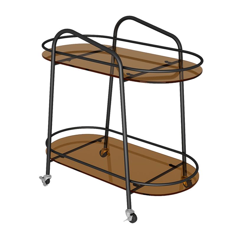 Modern Double Tier Corner Table Glass Side End Table with Storage Clearhalo 'Coffee & Accent Tables' 'End & Side Tables' 'end_side_tables' 'furn' 'furn_end_side_tables' 'Furniture' 'Living Room Furniture' 1200x1200_c45cf170-153b-4223-bad3-9a36a4796580