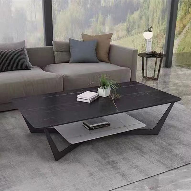 Slate Rectangular Coffee Table Minimalist Coffee Table for Living Room Clearhalo 'Coffee & Accent Tables' 'Coffee Tables' 'coffee_tables' 'furn' 'furn_coffee_tables' 'Furniture' 'Living Room Furniture' 1200x1200_c45df50d-d46c-4d87-94a9-6e21a92fc321