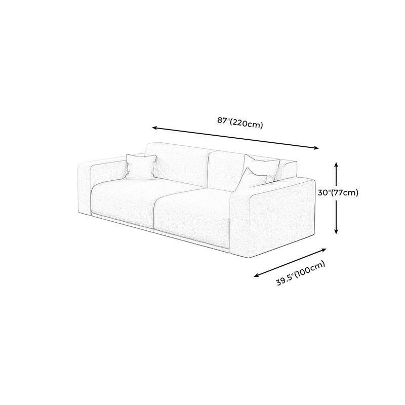 Stationary Slipcovered Cotton Living Room Square Arm Loose Back Sofa Clearhalo 'furn' 'furn_sofas' 'Furniture' 'Living Room Furniture' 'Sofa' 'sofas' 1200x1200_c45e7d6f-39ef-4b88-b499-45501eaddfae