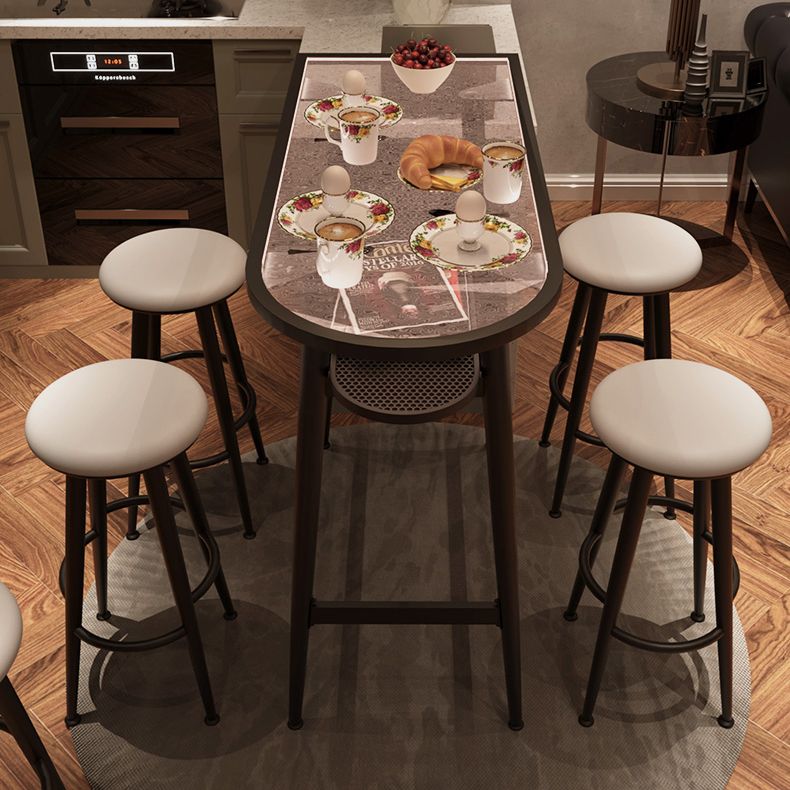 Round Faux Leather Dining Stool Backless Bar Stool with Metal Base Clearhalo 'Bar Furniture' 'Bar Stools' 'bar_stools' 'furn' 'furn_bar_stools' 'Furniture' 'Kitchen & Dining Furniture' 1200x1200_c45e873f-ebad-417e-ac9c-465c38a16ef4