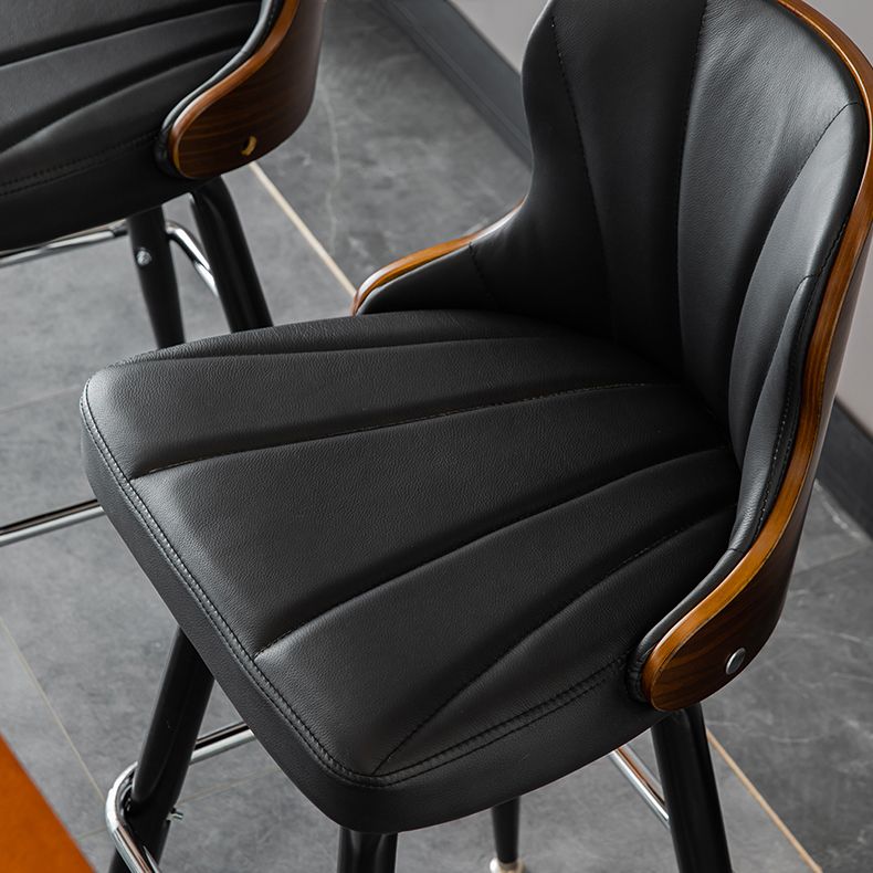 Arm Less Modern Bar Stool Footrest Leather Coffee Shop Bucket Counter Stool Clearhalo 'Bar Furniture' 'Bar Stools' 'bar_stools' 'furniture_bar_stools' 'Kitchen & Dining Furniture' 'kitchen&dining_furn' 'kitchen' 'kitchen_furn' Furniture' 1200x1200_c45e9456-9252-44f9-80be-485de439a7f3