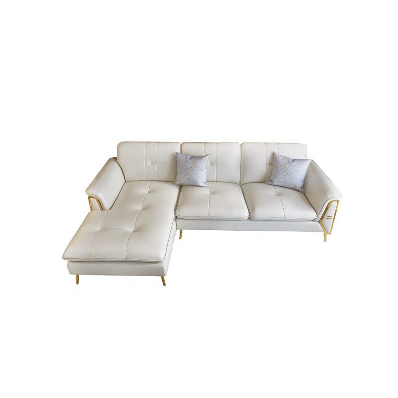 Contemporary Biscuit Back Sofa with Flared Arm for Apartment 36.61" Clearhalo 'furn' 'furn_sectionals' 'Furniture' 'furniture_sectionals' 'kitchen' 'kitchen_sectionals' 'Living Room Furniture' 'Sectionals' 1200x1200_c45ef096-77f7-49b2-b260-0157c23743c1