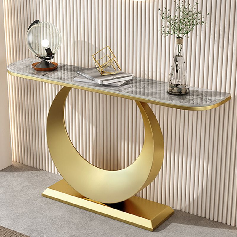 Tabella della console resistente alle macchie 11,8 "W tavolo da glam mezza luna glam