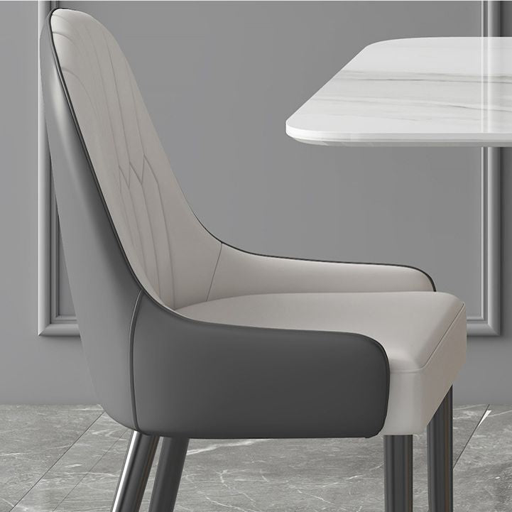 Modern Sintered Stone Rectangle Dining Room Table with Microfiber Leather Chairs for Home Clearhalo 'Dining Room Sets' 'Dining Tables & Seating' 'dining_room_set' 'furn' 'furn_dining_room_set' 'Furniture' 'furniture_dining_room_set' 'Kitchen & Dining Furniture' 'kitchen&dining_furn' 'kitchen' 1200x1200_c460d8df-5904-4f2e-8887-addffb9cdbb1