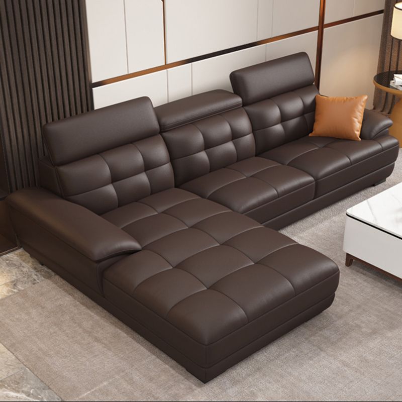 Sofá estacionario de brazo de cuero genuino resistente a las manchas contemporáneos