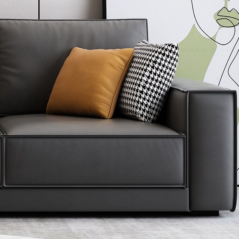 Square Arm Dark Gray Cushion Back Removable Cushions Storage Sofa Clearhalo 'furn' 'furn_sectionals' 'Furniture' 'furniture_sectionals' 'Living Room Furniture' 'Sectionals' 1200x1200_c462dbad-213c-4325-b1c5-2f2b8c54c067