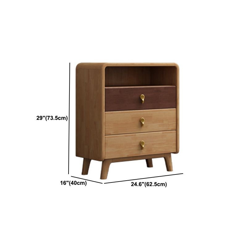 Hedendaagse natuurlijke accentkist met 4 houten benen en laden