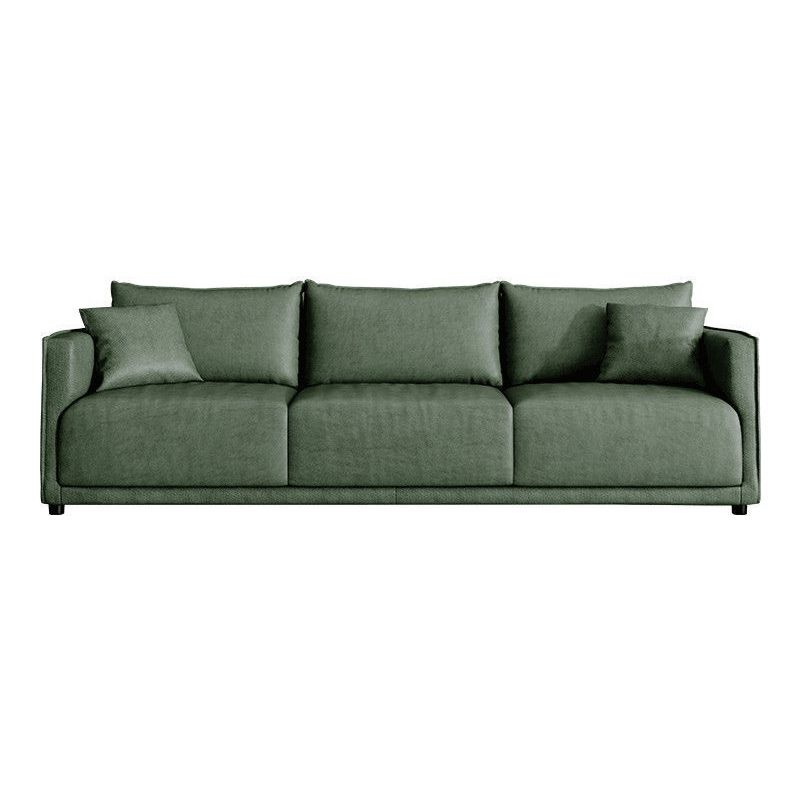 Contemporary Faux Leather Sofa with 3 Pillows Back for 3 People