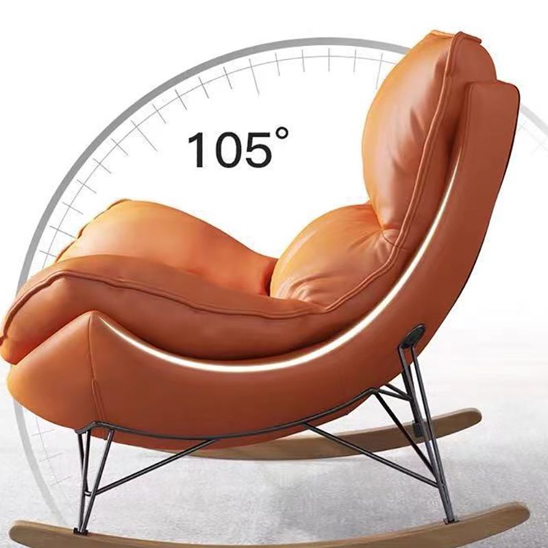Sedia a dondolo contemporanea in finta pelle per aliante impermeabile con cuscini rimovibili