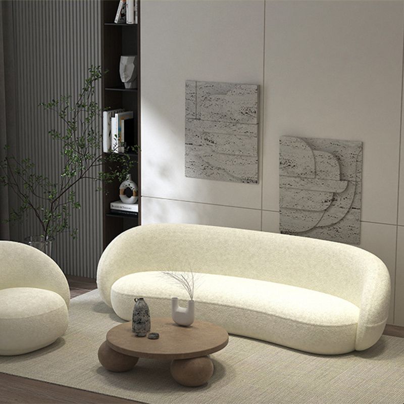 Divano curvo semplice moderno 29.53 "divano in lana inclinata H in bianco
