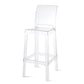 Industrial Style Plasticr Bar-stool Square Seat Counter Bar Stool with Plastic Legs