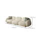 Contemporary 29.52" H White Wool Square Arm Sofa for Living Room
