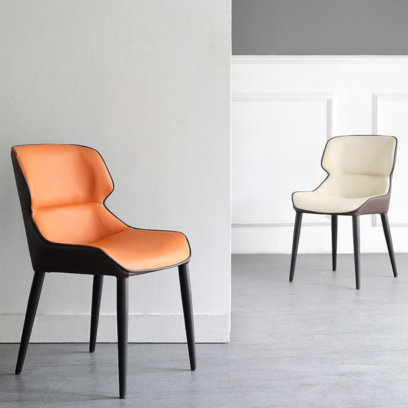 Modern PU Leather Dining Chairs Metal Dining Armchairs for Home Use Clearhalo ' kitchen&dining_furn' 'Dining Chairs' 'Dining Tables & Seating' 'dining_chair' 'furn' 'furn_dining_chair' 'Furniture' 'furniture_dining_chair' 'Kitchen & Dining Furniture' 'kitchen' 1200x1200_c466626c-a5ab-4677-bcd7-622c854b56d5
