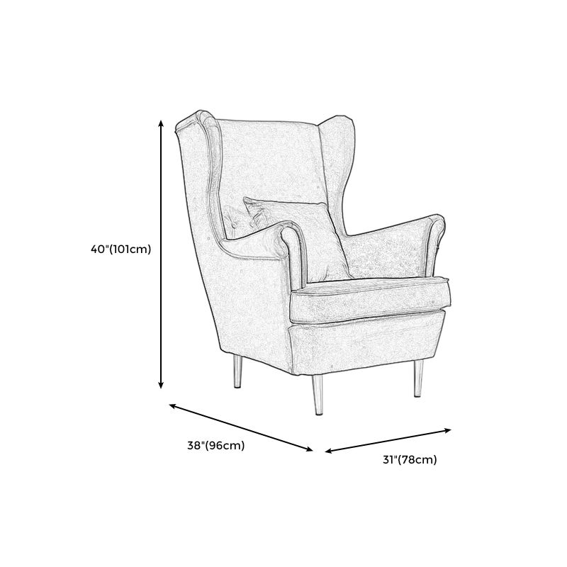 30.70" L x 37.79" W x 39.76" H Fabric Wingback Chair Metal Four Leg Accent Chair Clearhalo 'Accent Chairs' 'accent_chairs' 'Chairs & Seating' 'furn' 'furn_accent_chairs' 'Furniture' 'furniture_accent_chairs' 'Living Room Furniture' 1200x1200_c466f920-ea0b-434a-b391-0b596de525ce