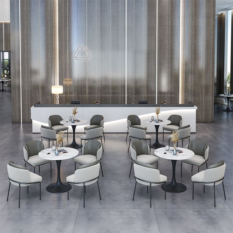 Contemporary Stone Dining Set 1/4/5 Pieces Round Dining Table Set with Padded Chairs Clearhalo 'Dining Room Sets' 'Dining Tables & Seating' 'dining_room_set' 'furn' 'furn_dining_room_set' 'Furniture' 'Kitchen & Dining Furniture' 1200x1200_c467e2fa-709f-4831-a935-1aaa602cb083