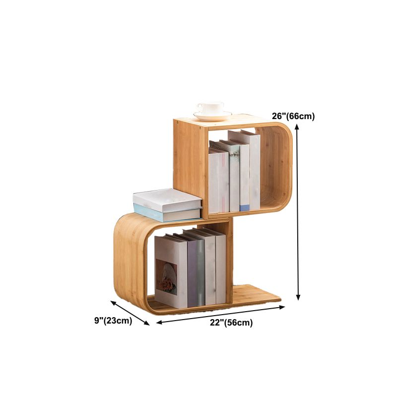 Geometry Bamboo Bookshelf Modern Style Bookcase for Home Office 22" W X 9" D Clearhalo 'Bookcases' 'furn' 'furn_bookcases' 'Furniture' 'Office Furniture' 1200x1200_c469348b-400f-434c-bfa5-6b4a4d41c756