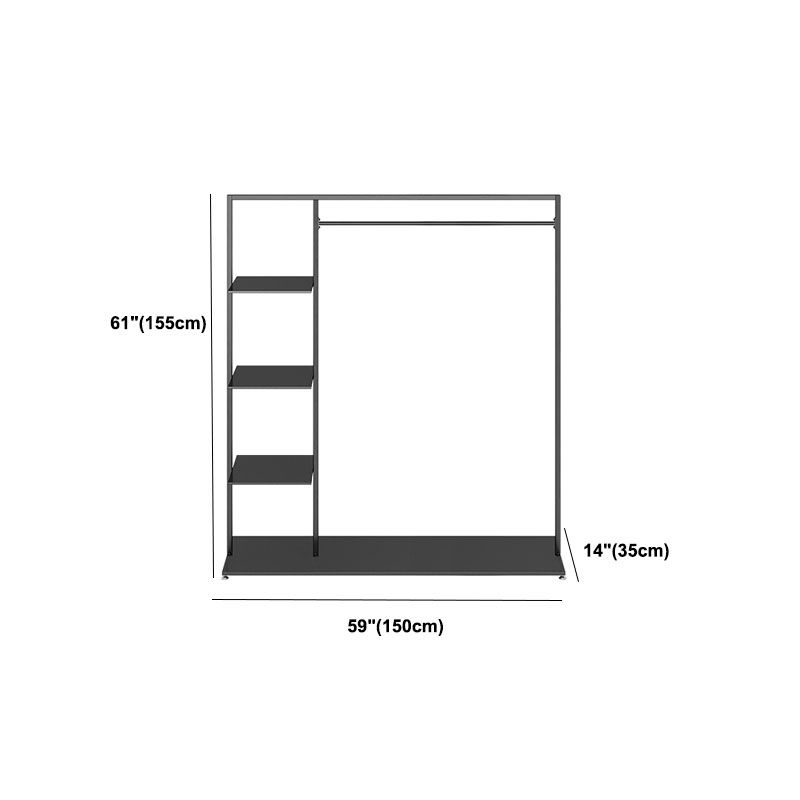 Contemporary Hall Stand with Clothes Rail Storage Shelves Coat Hanger Clearhalo 'Entry & Mudroom Furniture' 'furn' 'furn_hall_tree_coat_racks' 'Furniture' 'Hall Trees & Coat Racks' 'hall_tree_coat_racks' 1200x1200_c46937c0-fde3-43f4-bf3c-59ae8654acc4