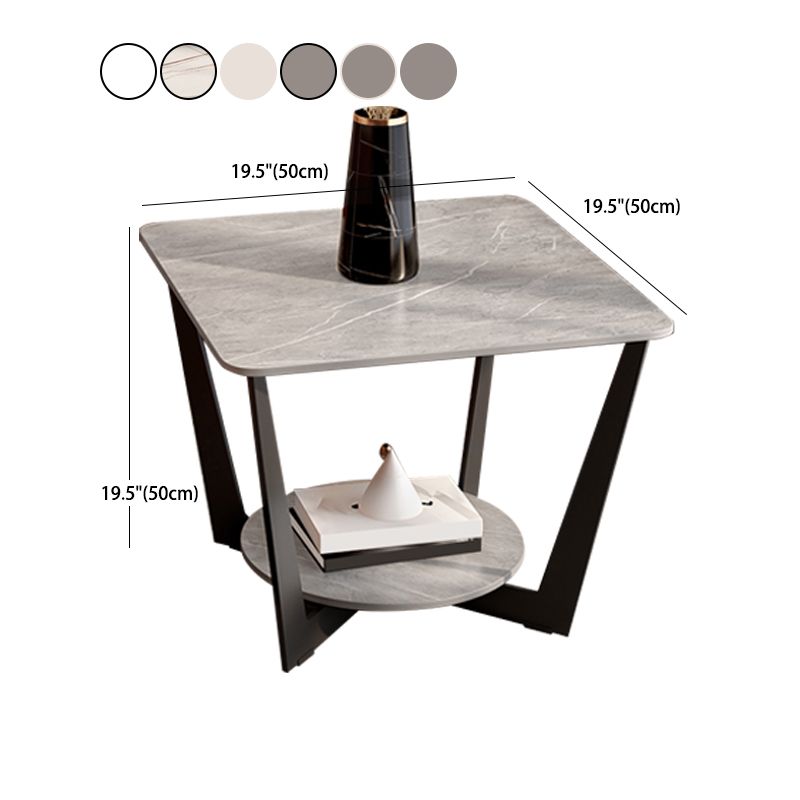 Table de la pizarra de las patas de la pizarra Tabla de extremo cuadrado moderno con almacenamiento