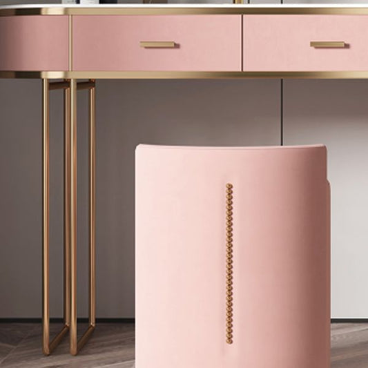 Tavolo da toeletta da top in ardesia rosa da 29,52 "con vanità per il trucco dei cassetti