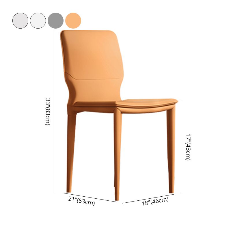 Contemporary Armless Solid Back Side Chairs Leather Dining Chairs Clearhalo ' kitchen&dining_furn' 'Dining Chairs' 'Dining Tables & Seating' 'dining_chair' 'furn' 'furn_dining_chair' 'Furniture' 'furniture_dining_chair' 'Kitchen & Dining Furniture' 'kitchen' 1200x1200_c46efa75-4157-40ad-acc3-70c603143f01