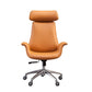 メタルベースレザーオフィスチェアミッド /ハイバックデスクチェア付きホイール付き