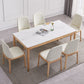 Rectangle Retro Modern Dining Table White Sintered Stone Top 4 Legs Fixed Table Clearhalo 'Dining Tables & Seating' 'Dining Tables' 'dining_table' 'furn' 'furn_dining_table' 'Furniture' 'Kitchen & Dining Furniture' 1200x1200_c46f24e3-dc5e-4f8c-b87f-d6edcba202e4
