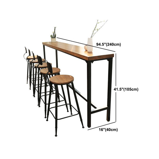 Tavolo da barretto di rettangolo moderno in legno in legno solido tavolo da pranzo a barre naturale