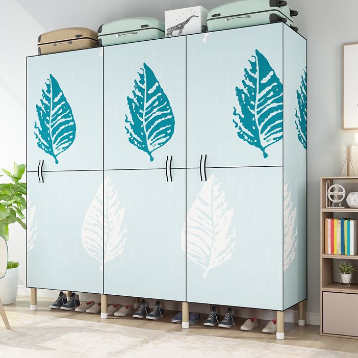 Modern Style Metal Frame Wardrobe Foldable Wardrobe with Garment Rod