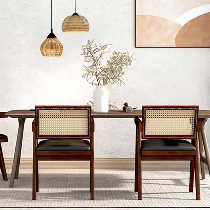 伝統的なキッチンダイニング椅子ゴム製ウッドアームダイニングチェア