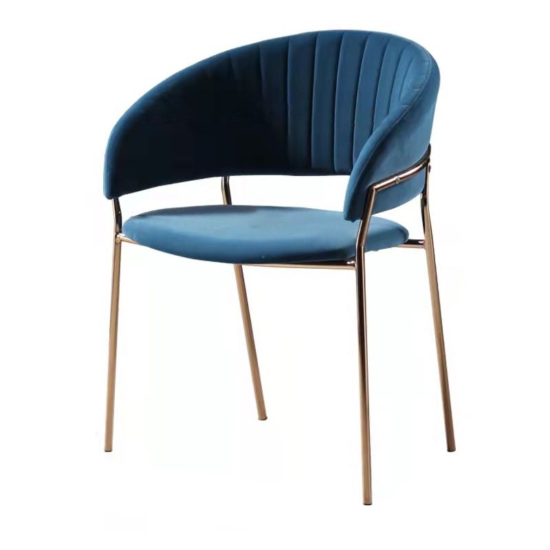 Sedia da pranzo glam a casa cucina in velluto imbottito sedia a braccio posteriore