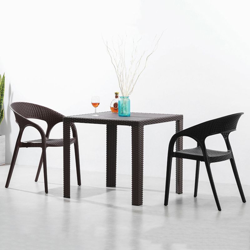 Eigentijdse open rug eetkamerstoel plastic stapelbare eetgelegenheden stoel