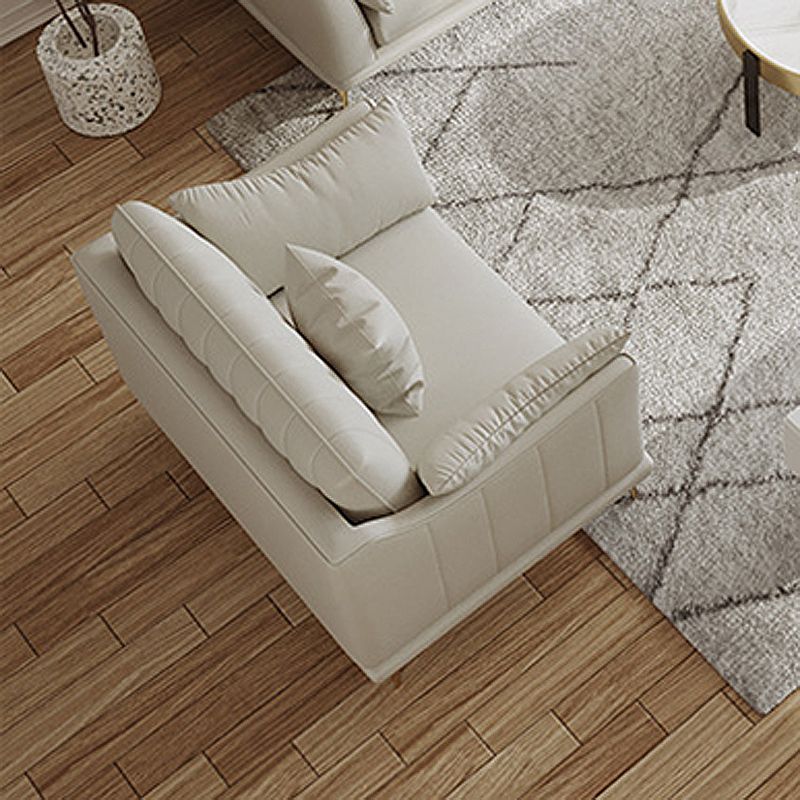 Scandinavian Upholstered Faux Leather Sofa Beige Sewn Pillow Back Couch Clearhalo 'furn' 'furn_sofas' 'Furniture' 'furniture_sofas' 'Living Room Furniture' 'Sofa' 'sofas' 1200x1200_c471f43d-7a7c-473e-89a0-7536c2fb9d0a
