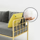 Zeitgenössischer Metallrahmen Samt quadratische Armsofa für Wohnzimmer