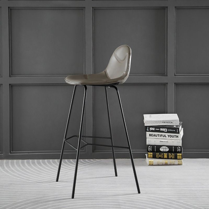 Contemporary Matte Finish Footrest Barstool Leather Home Stool Clearhalo 'Bar Furniture' 'Bar Stools' 'bar_stools' 'Furniture' 'furniture_bar_stools' 'Kitchen & Dining Furniture' 1200x1200_c472a3da-7923-447d-b8db-cc794938d7b1
