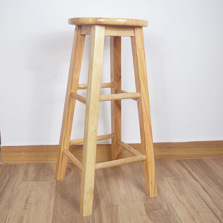 Industrial Style Bar-stool with Wooden Legs Round Seat for Kitchen Bar Clearhalo 'Bar Furniture' 'Bar Stools' 'bar_stools' 'furn' 'furn_bar_stools' 'furniture_bar_stools' 'Kitchen & Dining Furniture' 'kitchen&dining_furn' 'kitchen' 'kitchen_furn' Furniture' 1200x1200_c472a60c-3320-4138-96ec-2c7fd6778f2e